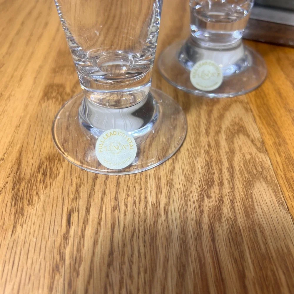 Lenox Tuscany Classics Crystal Pilsner Glasses Set 4 Austria 18.5oz NOS